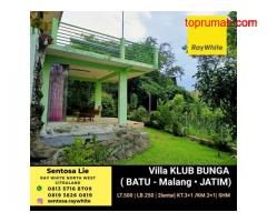 Dijual Rumah Villa Klub Bunga Batu - Malang - Jawa Timur BONUS Full Furnished, Taman Asri Luas
